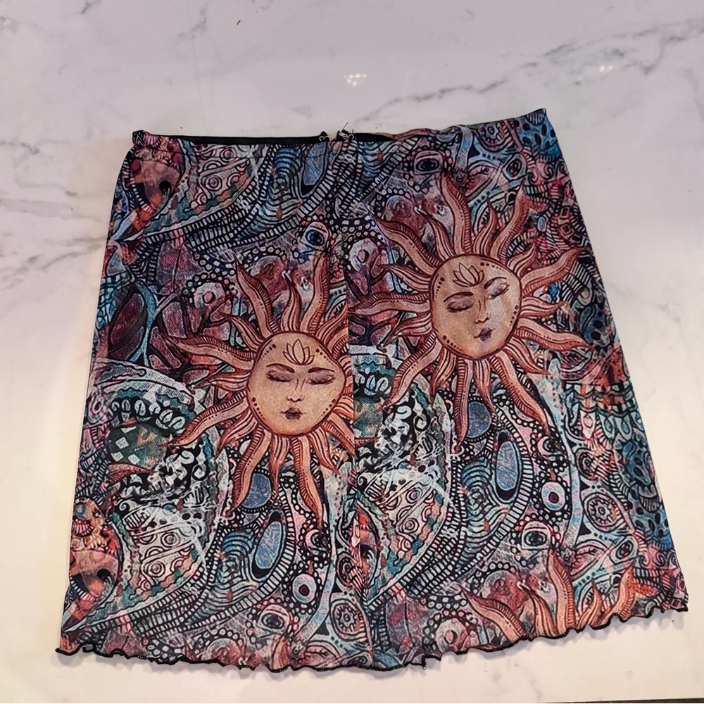 Sun and Moon Patterned Skirt